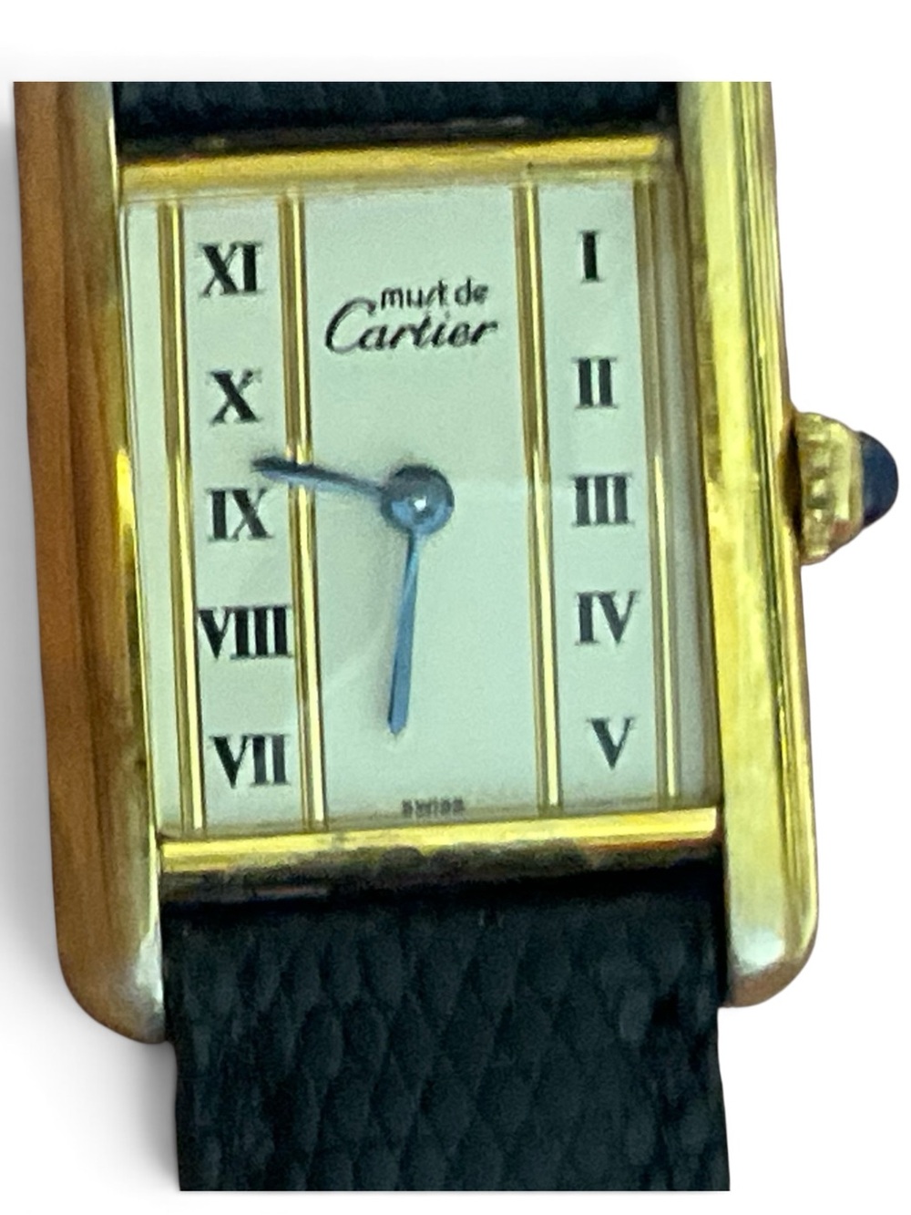 Vintage Must de Cartier Tank Vermeil Quartz 925 Watch New Battery Swiss Classic - Picture 6 of 16